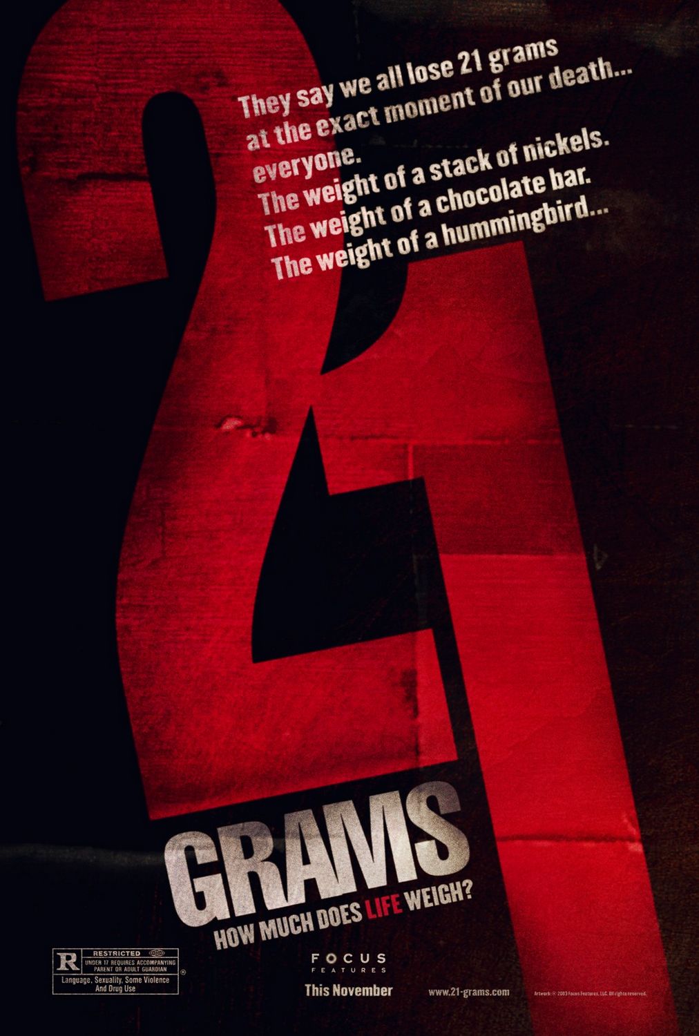 21 GRAMS (2003) poster